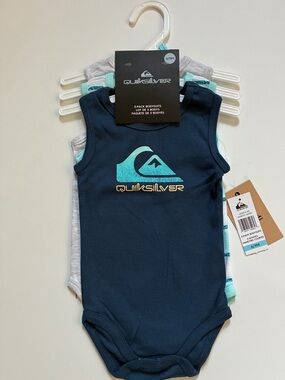 NEW Quiksilver Tank Bodysuit Boys 6-9-12-18 Months~Quiksilver Baby Red/White